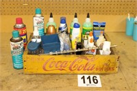 Vintage Coke Crate with Miscellaneous Items