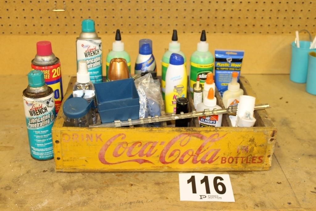 Vintage Coke Crate with Miscellaneous Items