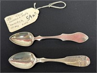 2 coin silver tea spoons Andrew G Medley And