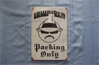Retro Tin Sign: Lowrider Parking Only