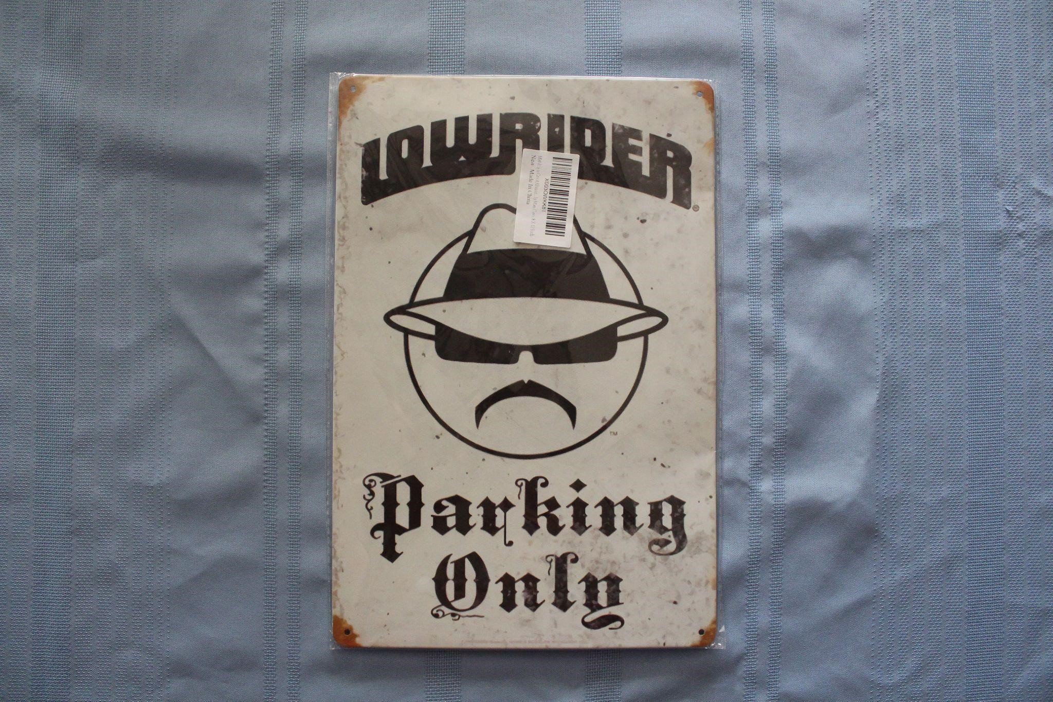 Retro Tin Sign: Lowrider Parking Only