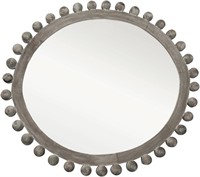 Creative Co-Op Mango Wood Dot Round Wall Mirror, B