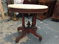 Period Victorian oval marble top stand, measures