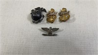 4 Sterling Silver U.S Army Pins