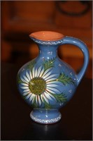 Handpainted ceramic pitcher, 6" tall