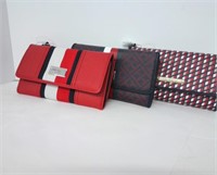 (3) Tommy Hilfiger Classic Print Trifold Wallets