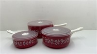 3 Bowl Set With Handles Microwave, Dishwasher and
