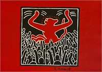 Keith Haring US Mixed Media Tony Shafrazi COA