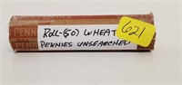 Roll (50) Wheat Pennies Unsearched