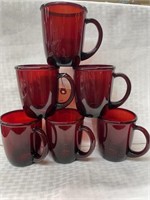 6 pcs Ruby Red Cups