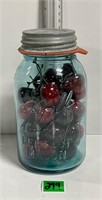 Vtg QT Ball Jar w/ Cherries