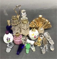 Small 4 pc. crest Set, perfumes & Glass Stoppers