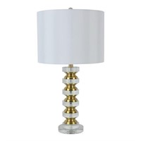 Decor Therapy Serafina Stacked Crystal &Steel Lamp