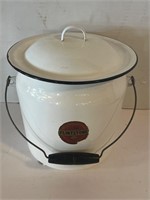Vintage slop bucket Porcelain Enamelware 10”