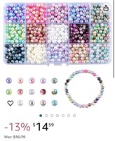 Colorful Pearl Beads, 1200 Pcs 6mm Round Pearl