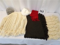 Crocheted Poncho & Wrap, Wool Vest, Hats