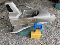 Space shuttle coin operated kiddy ride working