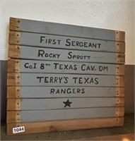 HAND PAINTED "TEXAS RANGERS BEAD BOARD SIGN