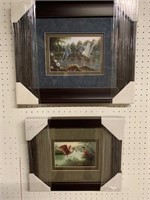 Set of Two Water Bird Framed Art New Old Stock