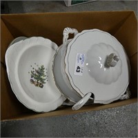 Box Lot of Nikko Christmas Dishes