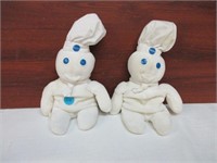 2 Pillsbury Dough Boy Plush Dolls