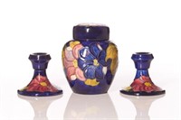 Three Moorcroft pottery Clematis pieces