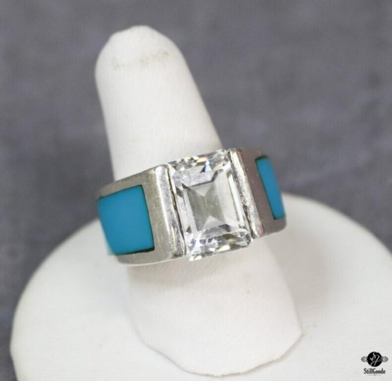 Sz 6.5 Sterling & Turquoise Ring