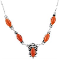 Genuine Marquise 9.52ct Carnelian Necklace