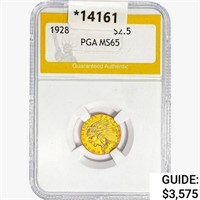 1928 $2.50 Gold Quarter Eagle PGA MS65