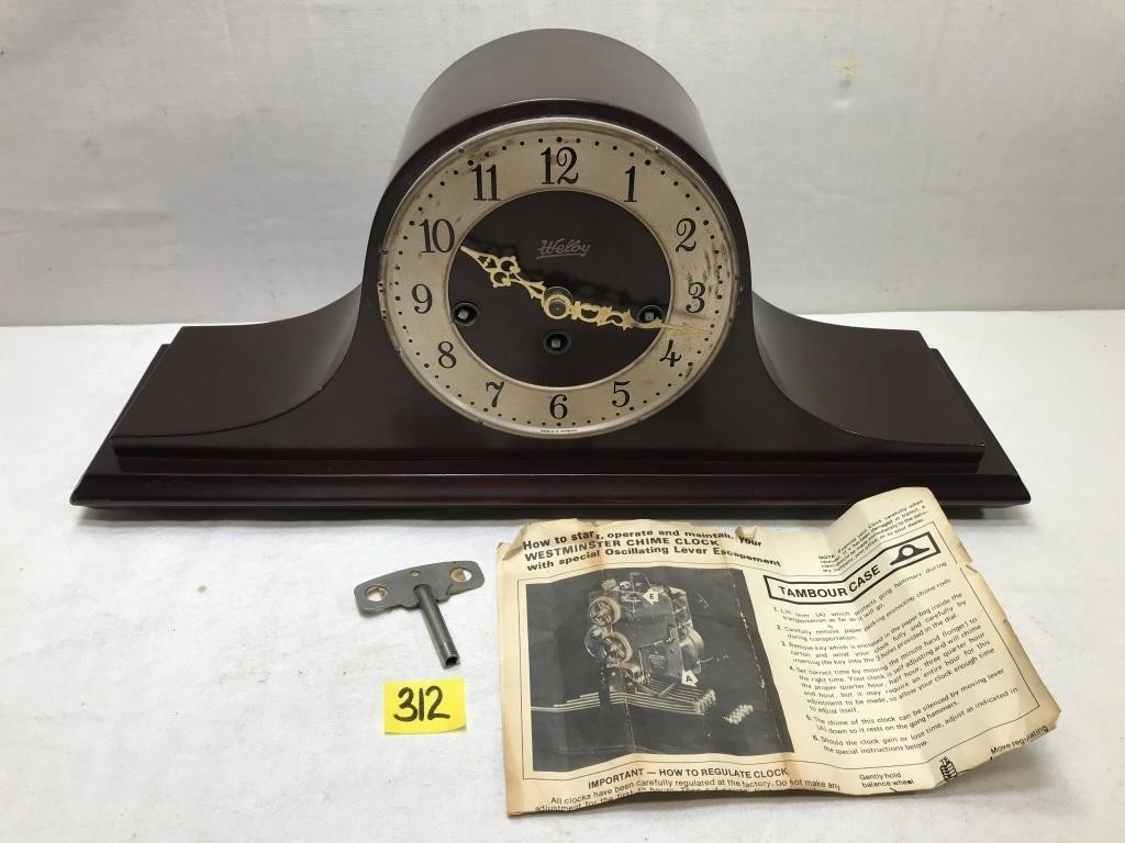 Vintage Welby Mantle Clock, Westminster Chime