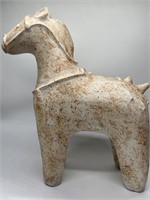 Large Painted Terra Cotta Horse Statue