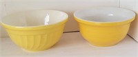 (2) Yellow Ceramic Mixing Bowls