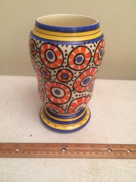Hand Painted Vase Made in Czechoslovakia | Happy Trails Auctions LLC