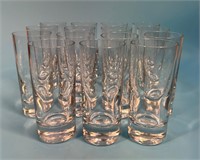 Set of 15 Clear Thick-Bottom Highball Glasses