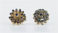 (2) GOLD SAPPHIRE CLUSTER RINGS