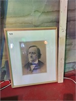 Victorian Framed Photo of man in Gesso Frame