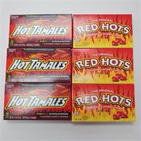Hot Tamales, 141g x3 & Red Hots, 156g x3 - 6 total
