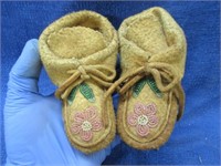 child's "cree plains indian" moccasins - beaded