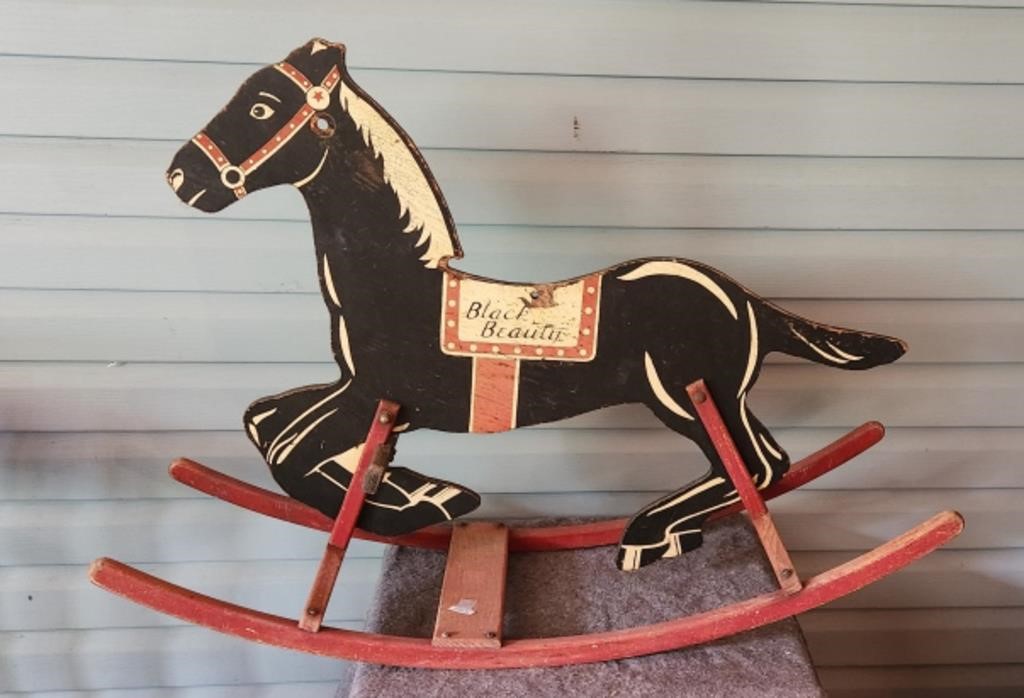 Vintage Black Beauty rocking horse