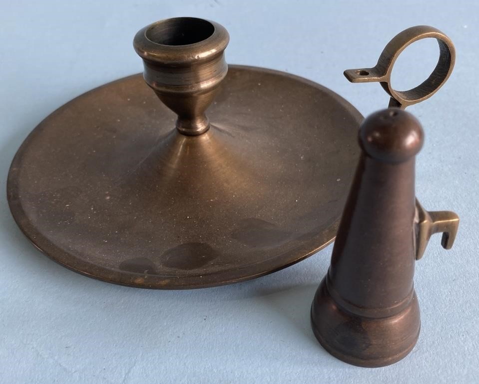 Brass Candlestick Holder with Snuffer