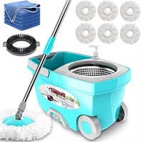 Tsmine Spin Mop Bucket System with Wringer Set