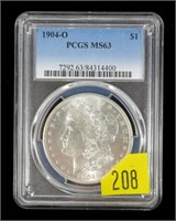 1904-O Morgan dollar, PCGS slab certified MS-63
