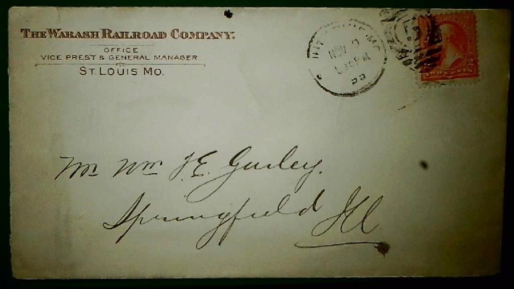 USA #267 Stamp on Wabash Railroad Cover 1895