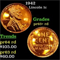 1942 Lincoln 1c Grades Select+ Proof Red