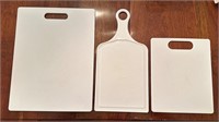 3 pc White Plastic Cutting Boards