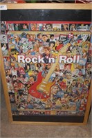 FRAMED ROCK & ROLL PUZZLE 24"W X 30"T