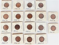 1949-1958 WHEAT PENNIES - LOT OF 18