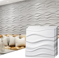 Art3d PVC 3D Panel  12-Pack  19.7x19.7in White