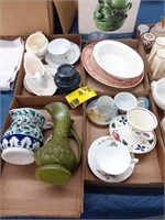 4 flats of assorted China