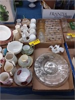 4 boxes of assorted glassware and China pieces